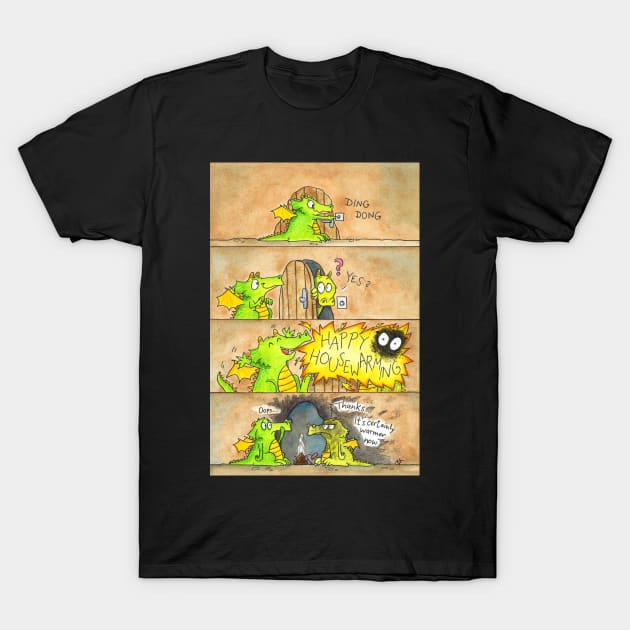 Funny Happy Housewarming Card with Dragons T-Shirt by nicolejanes